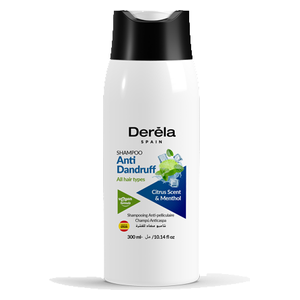  Derela Spain Anti-Dandruff Shampoo - Citrus Scent & Menthol, 300ml 
