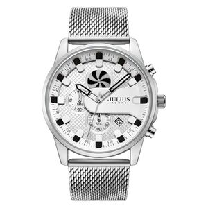  JULIUS Watch For Men - Analog Display, Stainless Steel Band - Silver 