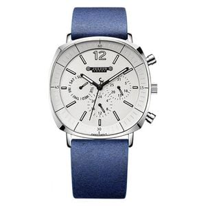 JULIUS Watch For Men - Analog Display, Leather Band - Light Blue