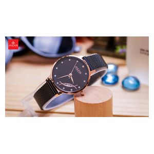 JULIUS Watch JA-1179 For Women - Analog Display, Stainless Steel Band - Black