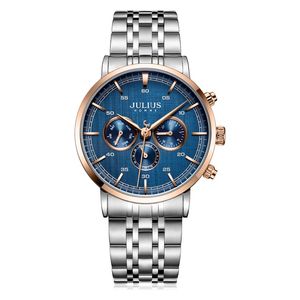 JULIUS Watch For Men - Analog Display, Stainless Steel Band - Silver