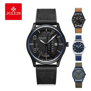 JULIUS Watch For Men - Analog Display, Leather Band - Blue