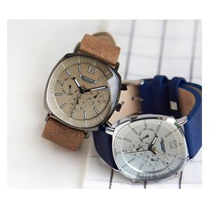 JULIUS Watch For Men - Analog Display, Leather Band - Light Blue