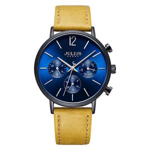  ساعة جوليوس للرجال - عرض بعقارب, سوار من الجلد 