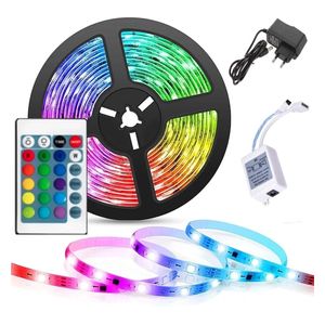  اذر شريط إضاءة LED RGB مع ريموت -أسود 