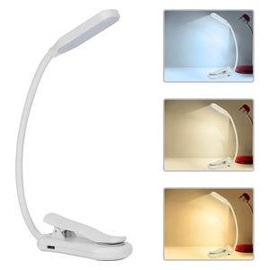 مصباح قراءة LED ايرلدوم - 3 ألوان - رقبة مرنة - مشبك - BL-03 - أبيض 