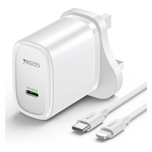  YESIDO YC76L - Wall Charger - 20W - 1Port - White 