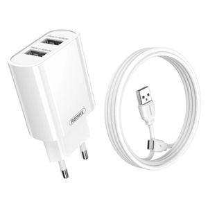  Remax RP-U35-Jane - Wall Charger - Dual Port - With USB-A to USB-C Cable - 1m - White 