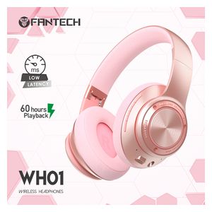  Fantech WH01 - Bluetooth Headphone On Ear - Pink 