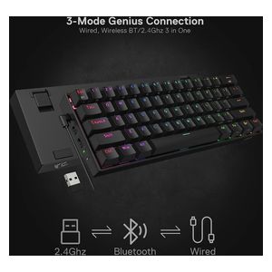  Redragon 6950376711076 - Wireless Keyboard - Black 
