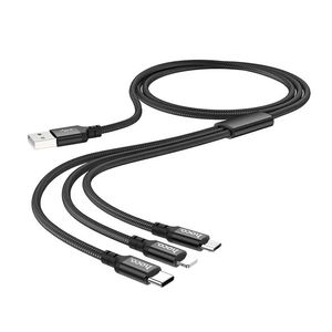 HOCO X14 - Cable 3 in 1 - 1.2m - Black