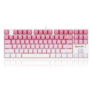  Redragon K645W-GP Cass - 80% Mechanical Keyboard - Tactile Brown Switches - Wired - Pink 