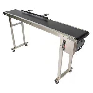  Icon 1300mm Stainless Steel Food-Grade Belt Conveyor - Adjustable Printer/Camera Stand - Variable Speed - Ideal for Packaging & Inspection Lines - Black 
