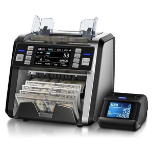  Icon Smart Money Counting Machine - with 58mm Thermal Receipt Printer - Built-in Counting Display - Black 