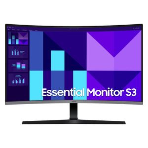 شاشة سامسونج  LS32D392GAMXUE Essential S3 - قياس 32 انج - منحنية - 100 هرتز - 4 مللي ثانية (GTG) - بدقة FHD - اسود