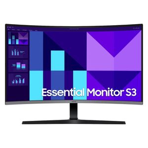 شاشة سامسونج  LS32D392GAMXUE Essential S3 - قياس 32 انج - منحنية - 100 هرتز - 4 مللي ثانية (GTG) - بدقة FHD - اسود