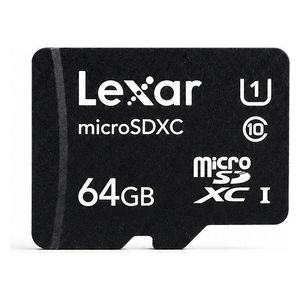  Lexar 64GB microSDXC UHS-I Memory Card - Black 