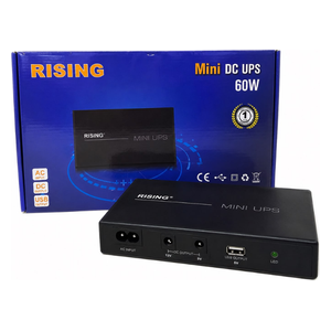  RISING Mini DC UPS - 60W - DC & USB Outputs - Black 