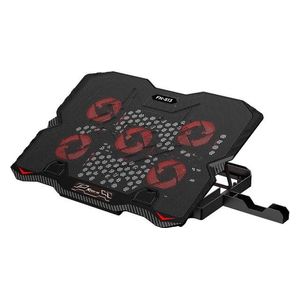  XTRIKE ME FN-813 Laptop Cooling Pad - Equipped with 5 cooling fans - Red LED lighting - Supports laptops from 9 to 15.6 inches - Built-in phone holder - Adjustable angles 