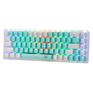  كيبورد لاسلكي ريدراكون - K631 - اضاءة RGB - لوحة شفافة - اخضر 