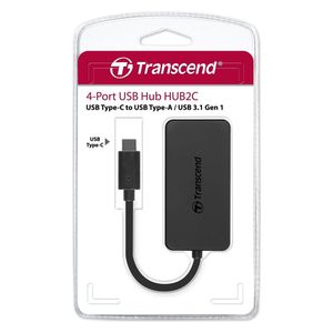  Transcend - HUB 4-Port - Connects via USB-C - Black 