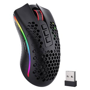  ماوس الألعاب اللاسلكي ريدراجون ستورم برو ار جي بي - 16000 نقطة في البوصة - بطارية مدمجة 1000 مللي أمبير في الساعة - أسود 