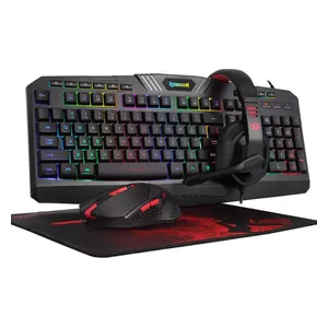  Redragon S101-BA 4-in-1 Gaming Combo with Keyboard, Mouse, Headset, and Mouse Pad - Black 