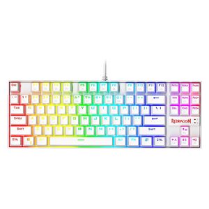  Redragon K552W - Mechanical Gaming Keyboard - 87-Key 60% Compact - RGB Backlit - White 