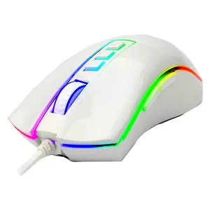 ماوس ألعاب ريدراجون M711 كوبرا - 12400 DPI - 8 أزرار قابلة للبرمجة - أبيض