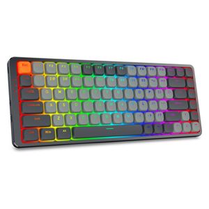  كيبورد ميكانيكي منخفض الارتفاع ريد دراجون  K652GG PRO Azure - اتصال ثلاثي الأوضاع - رمادي 
