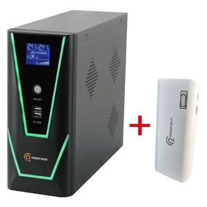 يو بي اس باور سوليد - PS-PGU1500VA2B9A - 1.5 KVA - اسود + شاحن محمول باور سوليد - PS10 - 10000mah + تركيب مجاني 
