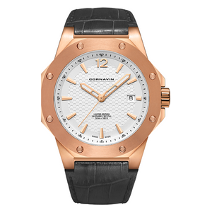 CORNAVIN WatchDowntown3-HCO2021-2019 For Men - Analog Display, Leather Band - Black 
