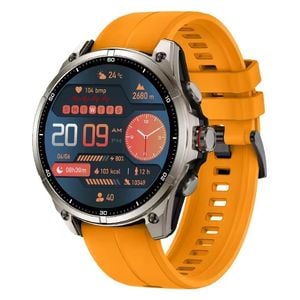  ساعة ذكية لوكمات FT33 - شاشة اموليد 1.43 انج - بطارية بحجم 410 مللي امبير - برتقالي 