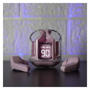 سماعة بلوتوث داخل الاذن دي تي نمبر ون - Air31 - بلوتوث 5.3 - بطارية تعمل من 20 الى 28 ساعة مع الحافظة - وردي