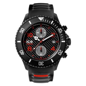  ساعة ايس واتش للرجال CACHBKBBS15 - عرض بعقارب, سوار من سيليكون - اسود 