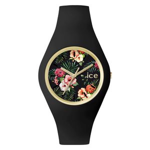  ساعة ايس واتش للجنسين ICEFLCOLUS15 - عرض بعقارب, سوار من السيليكون - اسود 