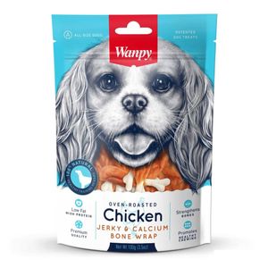  Wanpy Chicken Jerky & Calcium Bone Wrap Dog Food - 100g 