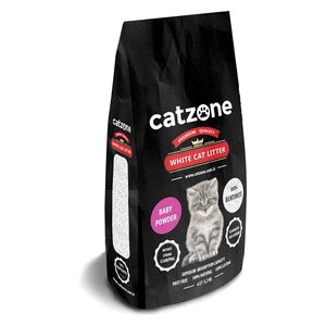  Catzone White Cat Litter, 5kg - Baby Powder 