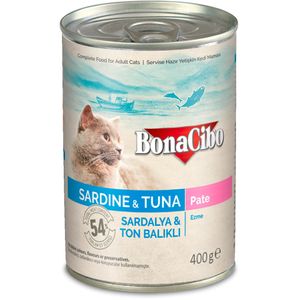  طعام قطط بوناسيبو بالسردين والتونة - 400 غرام 
