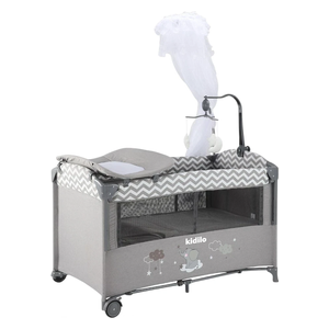  Kidilo T-701L Crib - Light Gray - 0-3y 