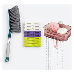  SRZ Cactus Home Cleaning and Laundry Trio Set - 3 Pieces - Multi color 