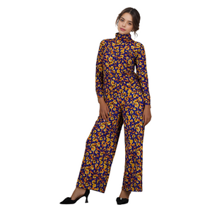 ENKI Women's stylish set with a high neck and wide-leg pants - M