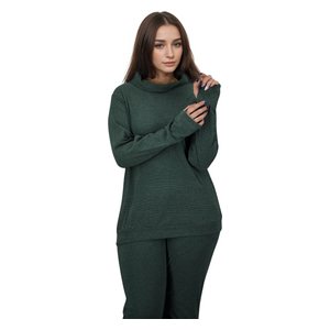  بيجامة نسائية منزلية شتوية من انكي - XL - اخضر 