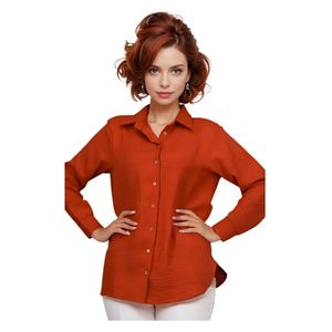 قميص نسائي طويل من انكي - XL - احمر