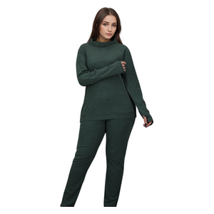  ENKI Women's winter loungewear pajama - L - Green 