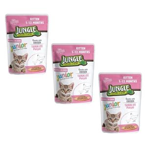  Jungle Kitten Junior Cat Food - 24 Pieces 