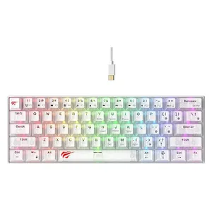  لوحة مفاتيح للالعاب هافيت - KB903L - اضاءة RGB - يو اس بي سي - ابيض 