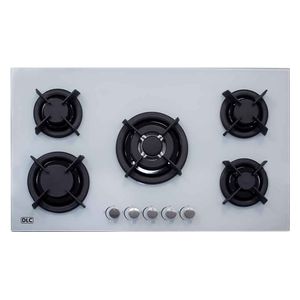  DLC GHG-915-ACWIIS - 5 Burners - Built-In Gas Cooker - Glass White 