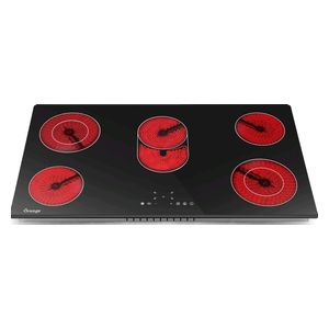 Orange ID90BSS1 - Built-in Electric Cooker - 5 Burners - Black Glass 