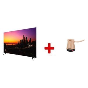  شاشة نوال 50 انج 5042 - سمارت - 4K - LED - 50 هيرتز + ماكنة صنع القهوة نوال - COF-3805 - بيجي 